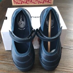 Hush Puppies Mary Jane Girls size 12M Navy Blue